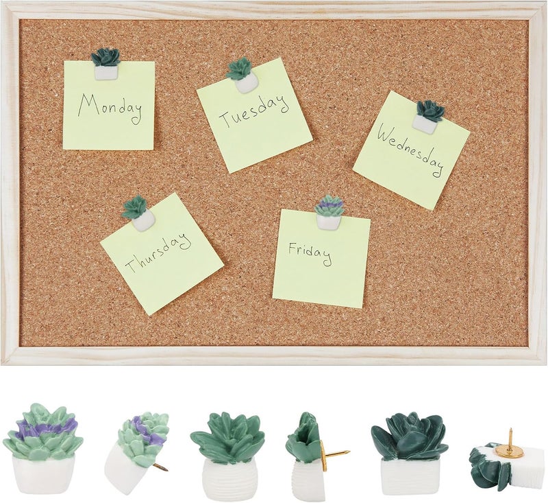 acDesign 30Pcs Decorative Pushpins Succulent Plants Thumb Tacks for Wall Hangings,Cork Board - Image 5